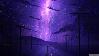 Purple Starry Sky 4k Wallpaper