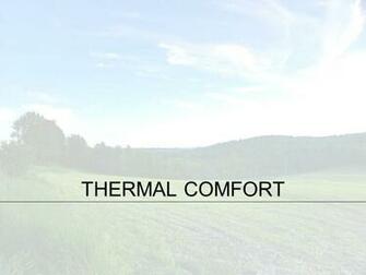 Thermal Comfort Ppt Video Online