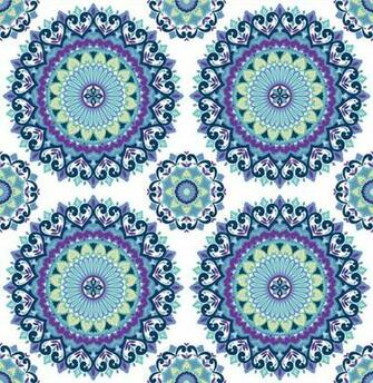 Indigo Boho Medallion Wallpaper Swatch Mediterranean