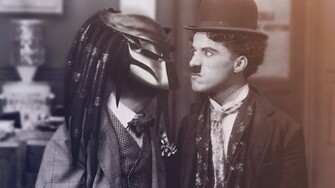 Charlie Chaplin Vs Alien Wallpaper