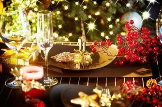 Table Festive Glasses Candles Dish Tableware Appliances