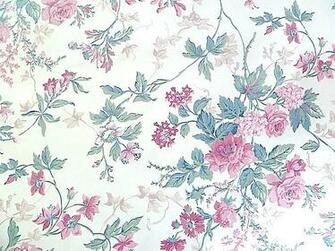 Wallpaper Floral English Cottage Chintz Vintage Pink Green Pastel
