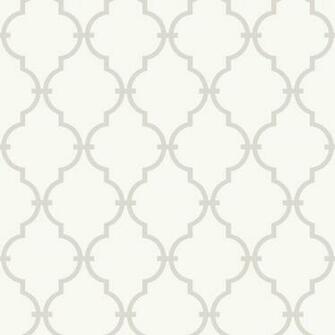 Grey White Trellis Wallpaper Nursery Baby Teen Modern Accent