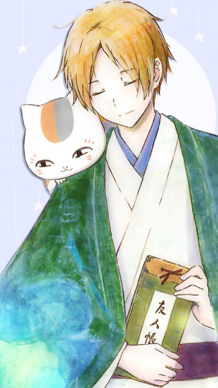 Natsume And Nyanko Sensei Phone Wallpaper