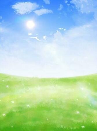 Dibujado A Mano Fondo De Dibujos Animados Cielo Azul Nubes Blancas