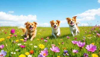 Spring Wallpaper With Dogs
