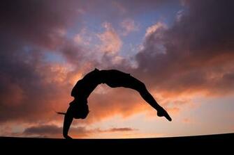 Image Physical Exercise Silhouette Girls Sport Gymnastics Evening