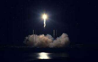 Wallpaper Start Spacex Falcon Cape Canaveral Dragon Fire