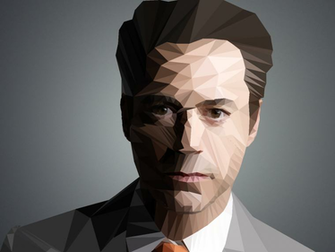 Iron Man Robert Downey Jr Geometry Gray Celebrity