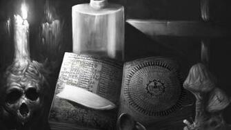 Dark Horror Gothic Evil Skull Satan Witch Art Wallpaper