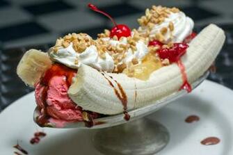 Banana Split Ice Cream Dessert Sweets Sugar 1bananasplit Wallpaper