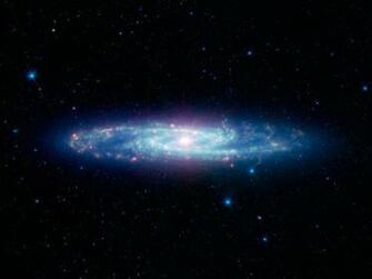 Sculptor Galaxy Spitzer Telescope Space Wallpaper