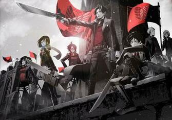 Titan Shingeki No Kyojin Anme Character Group Sword Blade HD Wallpaper