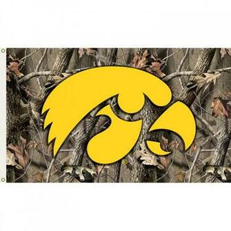 Iowa Hawkeyes Team Flag With Realtree Camo Design 3ft X