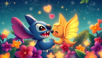 Stitch And Angel Couple Wallpaper
