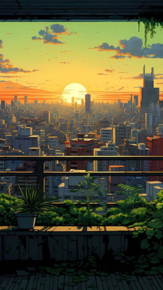 Sunset City S By Naturaeon Wallpaper