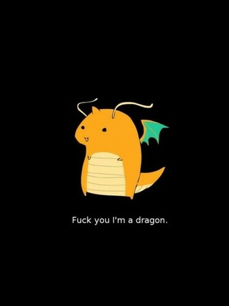 Dragonite Pokemon Black Background Funny Wallpaper