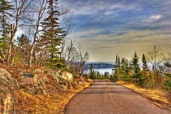 Wallpaper Silver Bay Minnesota Lake Road Desktop