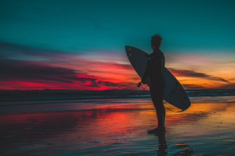 Wallpaper Surfing Sunset Wave Water Skimboarding Landscape