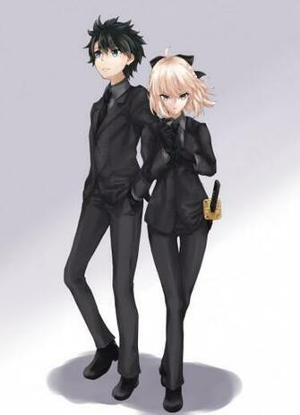 Wallpaper Sakura Saber Ritsuka Fujimaru Bodyguard Uniform