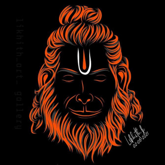 Lord Hanuman Bhagwan Ji HD Poster In Black Wallpaper