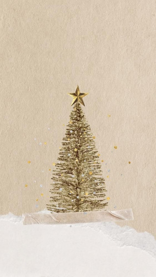 Premium Image Of Golden Christmas Tree iPhone Wallpaper