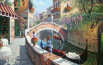 Wallpaper Summer Flowers Italy Venice Channel San Marco