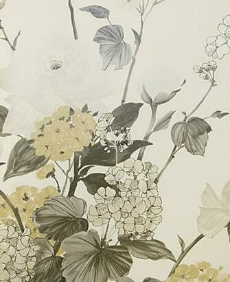 Penrose Floral Wallpaper Bold Print In White Muted