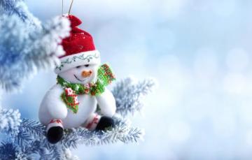 Wallpaper Winter Snow Toy Tree New Year Christmas Snowman