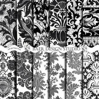 Black And White Damask Background