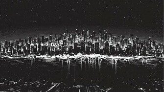 Black And White Cityscapes Digital Art Drawings Wallpaper