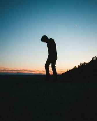 People Man Guy Alone Sad Silhouette Trees Outdoor Sunset Sky Cloud