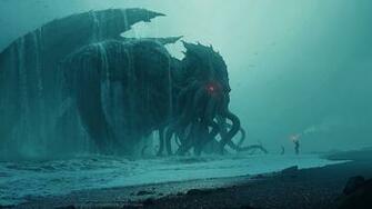Cthulhu Artwork Giant Wallpaper