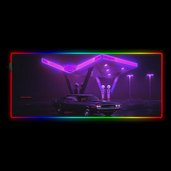 Neon Gas Design Large Rgb Gaming Mousepad Computer Desk Mat