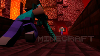 Minecraft HD Wallpaper Steve Vs Herobrine By Roaraku
