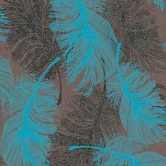 Coloroll Feathers Blown Vinyl Wallpaper Chocolate Teal