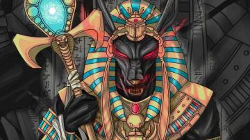 Wallpaper Wolf Pharaoh Art Ancient Egypt 4k