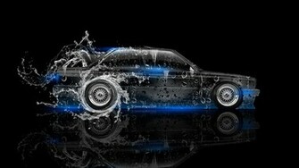 Bmw M3 E30 Side Water Car Blue Neon HD Wallpaper Design By Tony