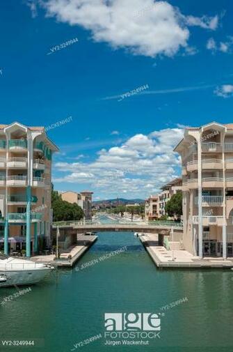 Marina Of Port Frejus With Old Town In Background Fr Jus Var