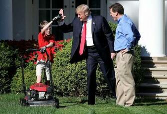 Donald Trump Let An Year Old Mow The White House Lawn