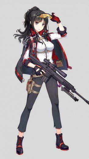 Anime Girl Soldier With Gun Minimal Wallpaper Girls
