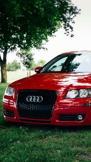 Wallpaper Audi A3 Red Front Auto Grass