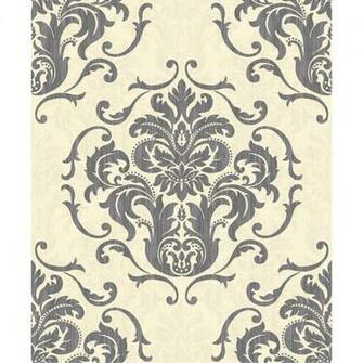 Black And White Damask Wallpaper