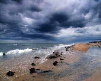 Desktop Wallpaper Stormy Weather Over Redcar Beach In Cleveland
