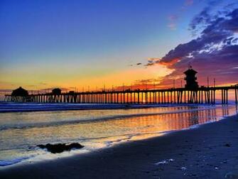 Wallpaper Huntington Beach Pier At Sunset X