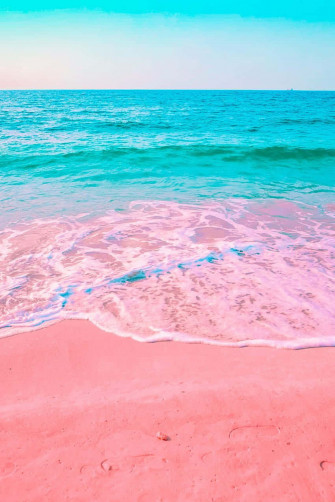 Pink Beach Aesthetic Wallpaper
