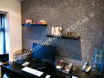 Silver Mix Glam Glitter Wall Covering Bug Wallpaper