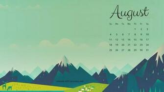 Cute August Calendar Wallpaper In Floral Design Printable