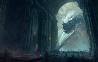 Wallpaper Fantasy Dragon Soldiers Armor Weapon Crown People