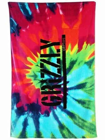 Grizzly Grip Logo Tie Dye Beach Towel